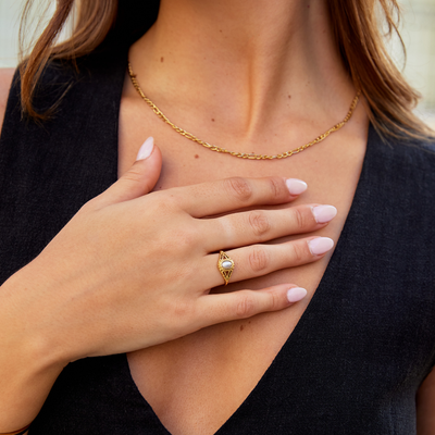 Royal - Bague vintage en perles