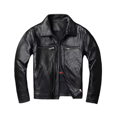 Thierry | Veste en cuir style camionneur robuste