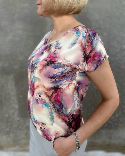 T-Shirt Imprimé À Manches Courtes