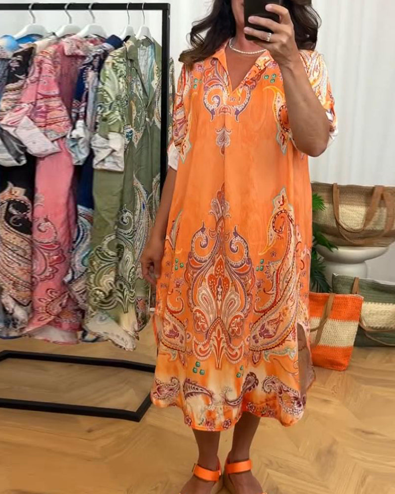 Robe Retro Revers Imprimé