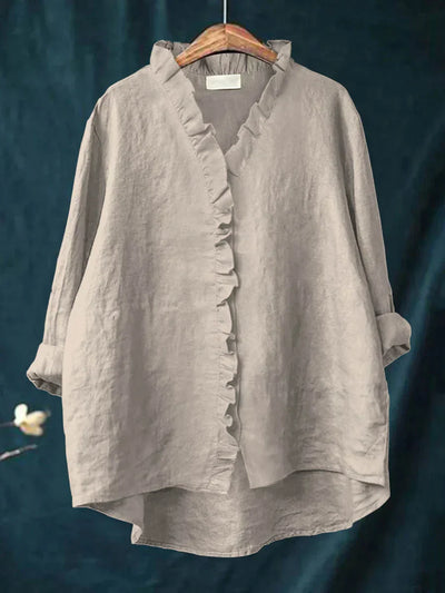 Edmonton Essence™ | Casual Cotton-Linen Blouse