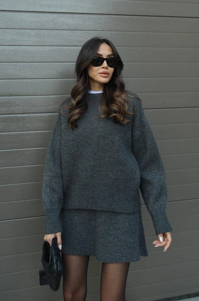 JULIETTE | Ensemble jupe en maille (top + jupe)