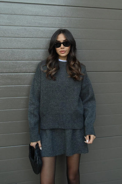 JULIETTE | Ensemble jupe en maille (top + jupe)