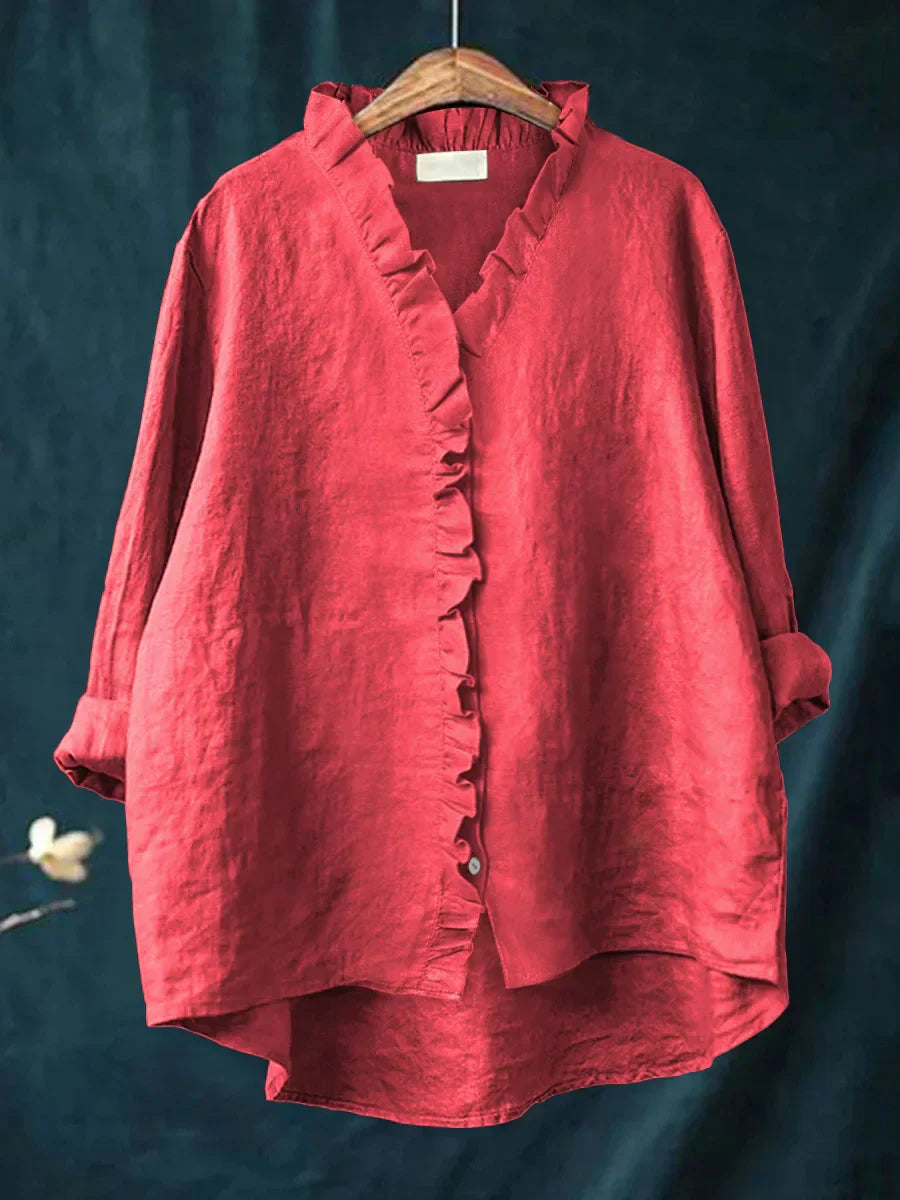 Edmonton Essence™ | Casual Cotton-Linen Blouse