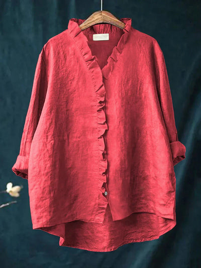 Edmonton Essence™ | Casual Cotton-Linen Blouse