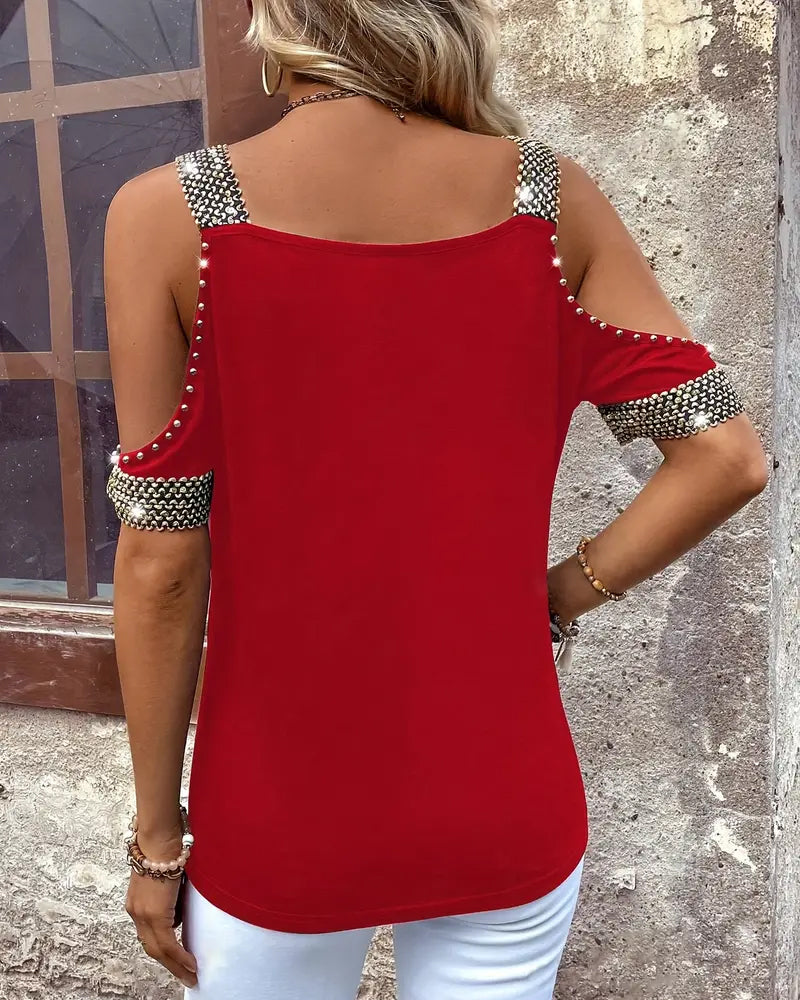 T-Shirt Mode Off-Épaule Manches Courtes