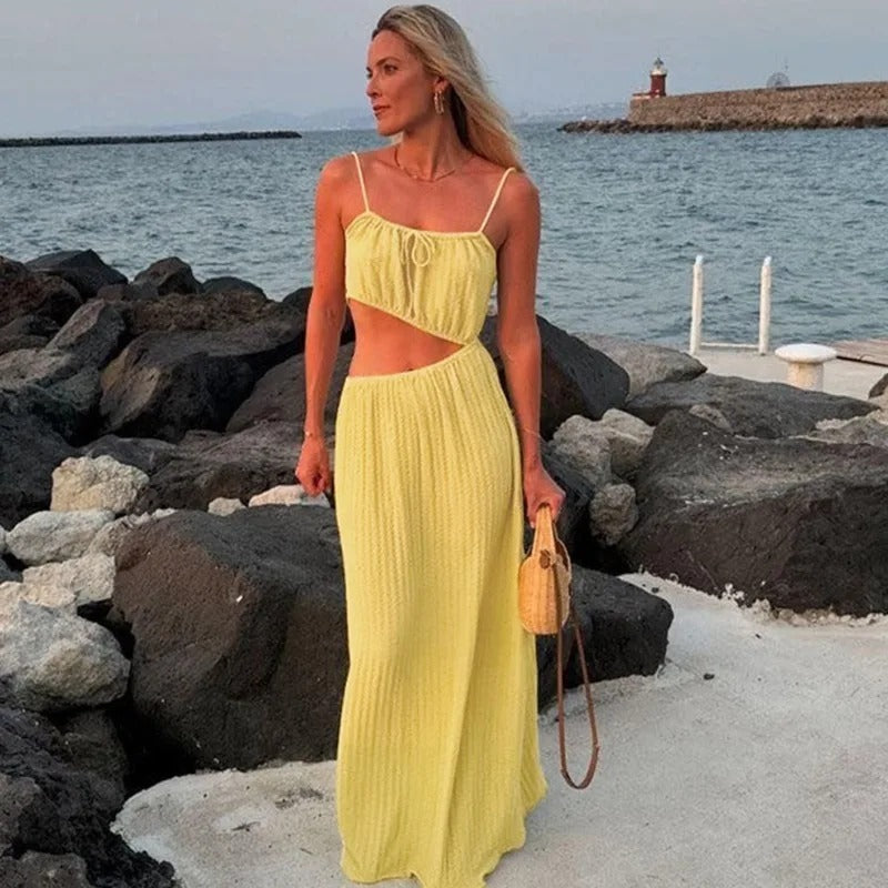 Sophie Paris® | Robe longue fendue à nouer