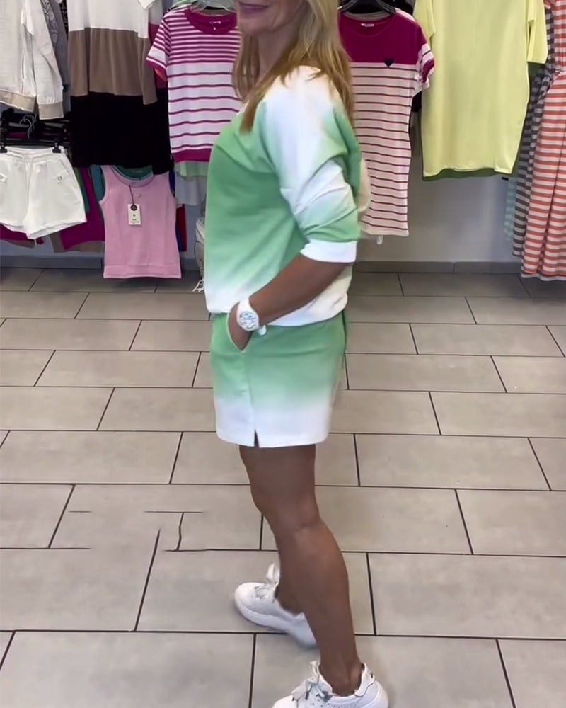 Set Manches Longues Col En V Dégradé Sport