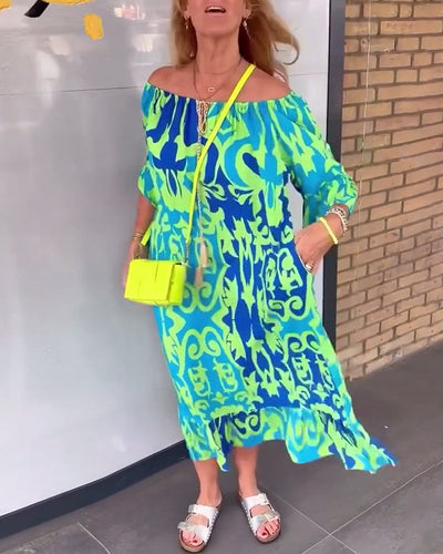 Robe Manches cloche Imprimé vacances