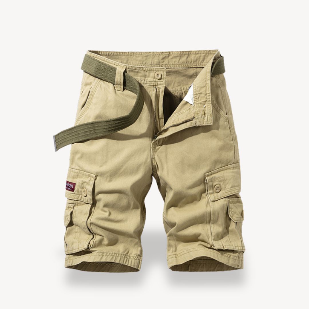 Short polyvalent et ceinturé en sergé pour hommes | Cargo