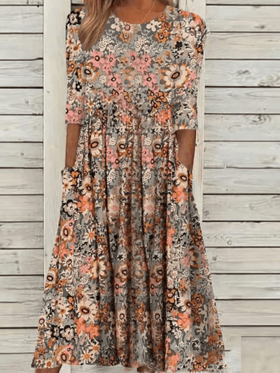 Robe Midi Imprimé Floral Femme