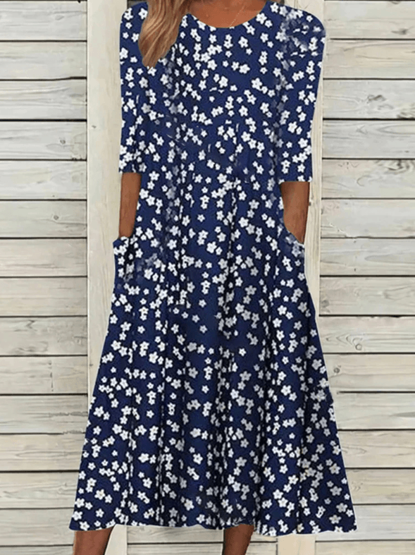 Robe Midi Imprimé Floral Femme
