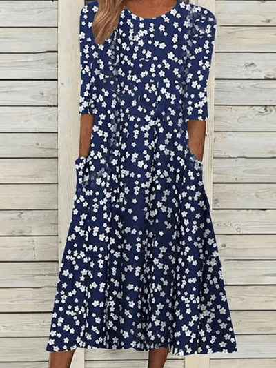 Robe Midi Imprimé Floral Femme