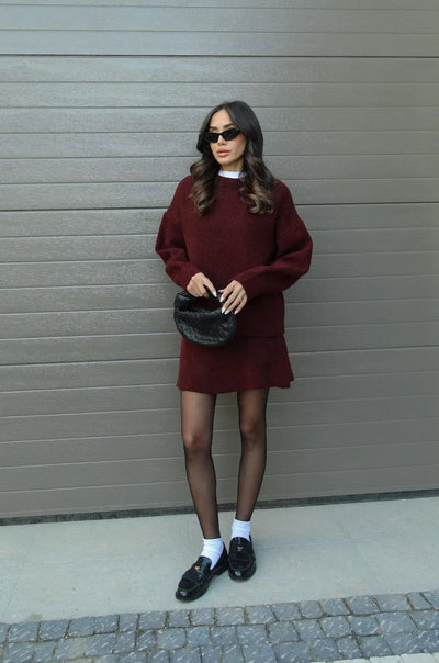 JULIETTE | Ensemble jupe en maille (top + jupe)