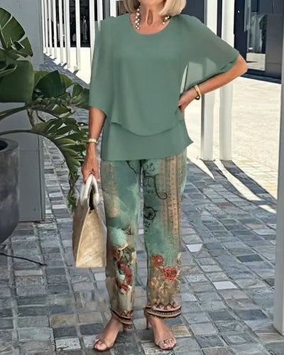 Set Fashion Pantalon Droit Imprimé