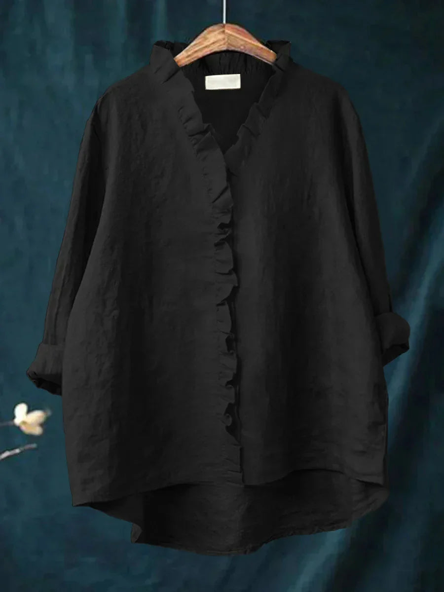 Edmonton Essence™ | Casual Cotton-Linen Blouse
