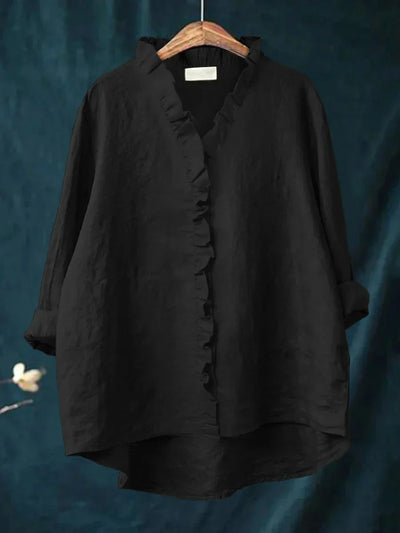 Edmonton Essence™ | Casual Cotton-Linen Blouse