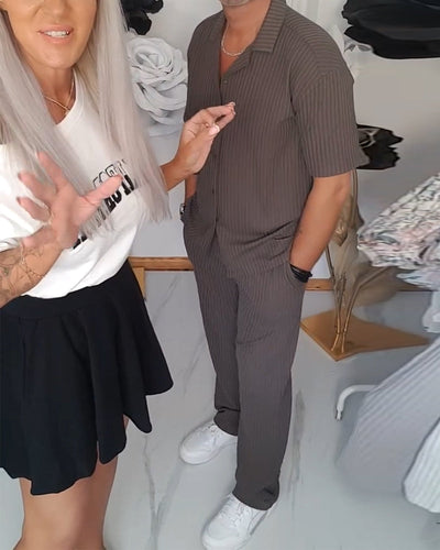 Set Revers Homme Rétro Rayé