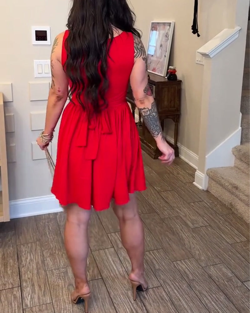 Robe Sexy Bretelles Taille A-Ligne