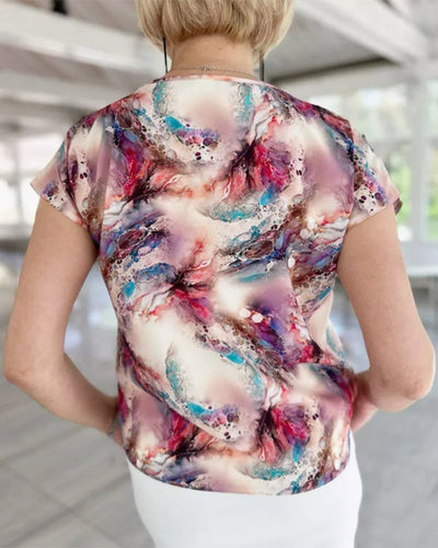 T-Shirt Imprimé À Manches Courtes