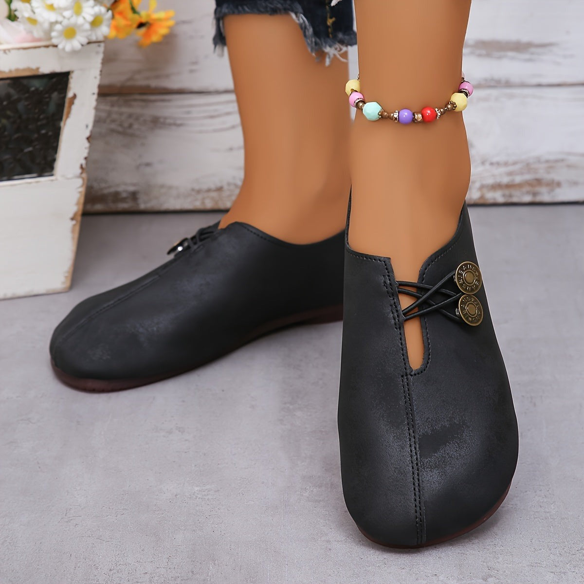 Schwarze Wildleder-Mokassins