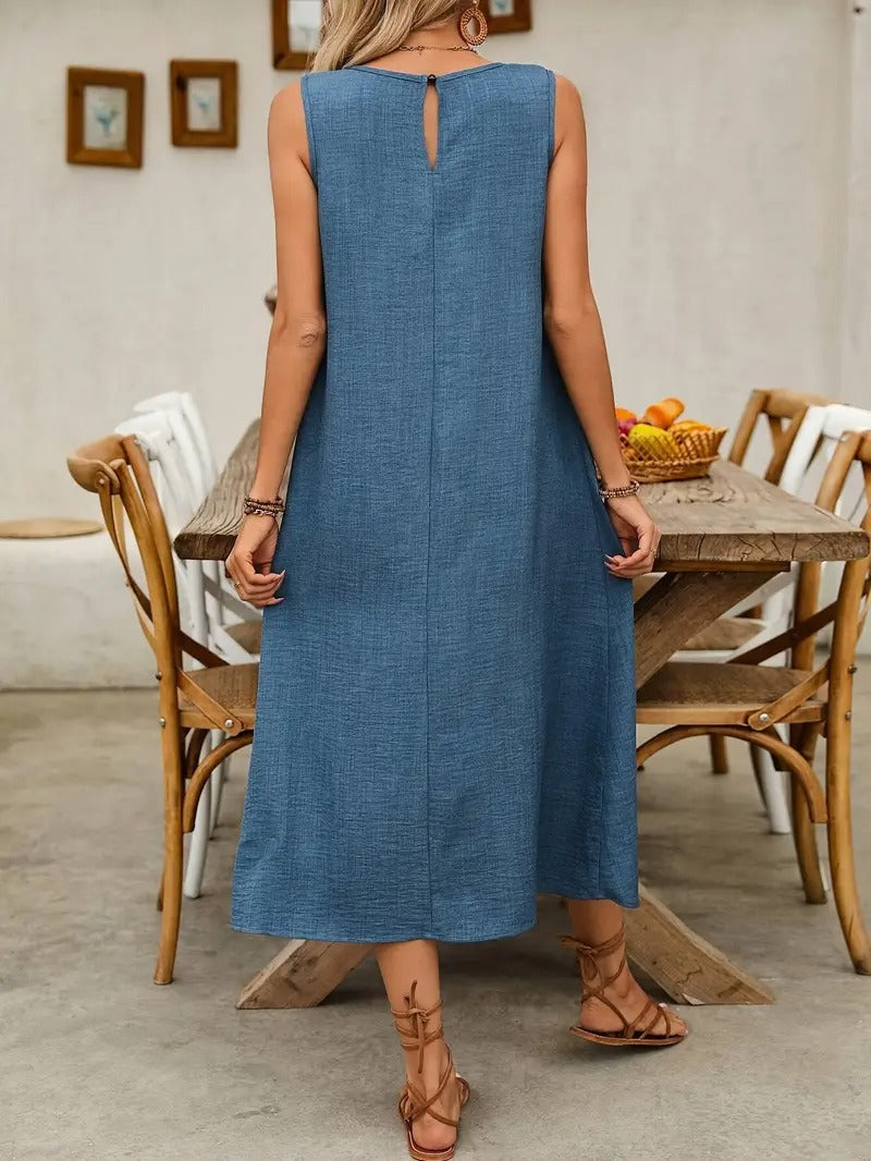 Robe sans manches unie pour femme - Style décontracté