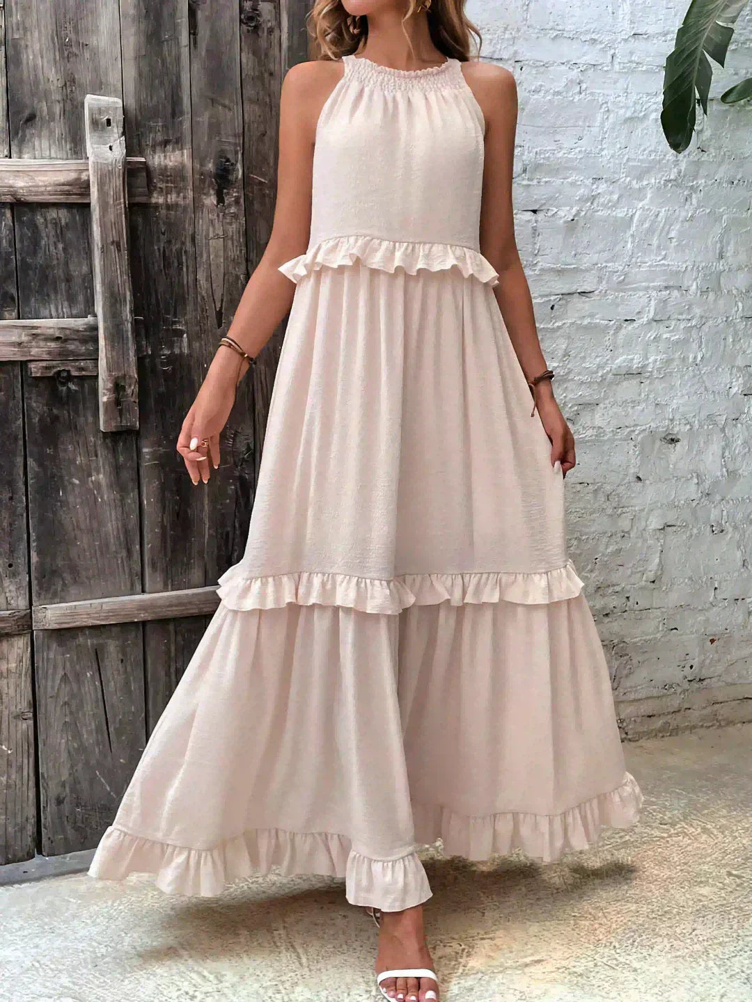 Sarah | Robe Maxi Volant Halter (Presque épuisé)