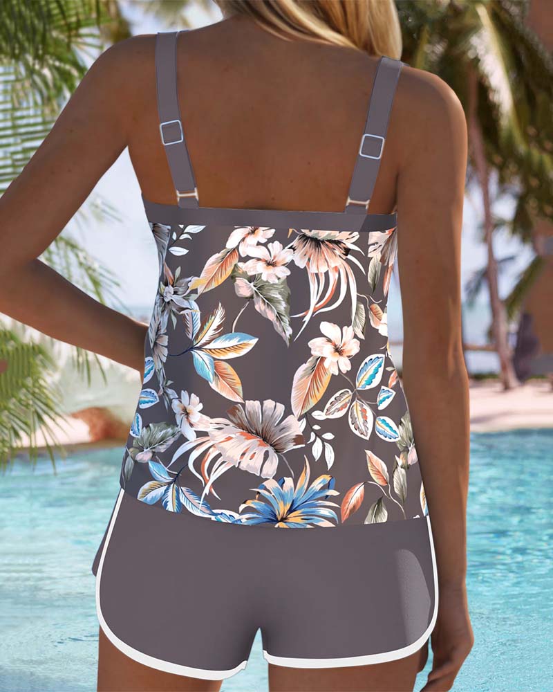Tankini U-Ringad Sans Manches Imprimé