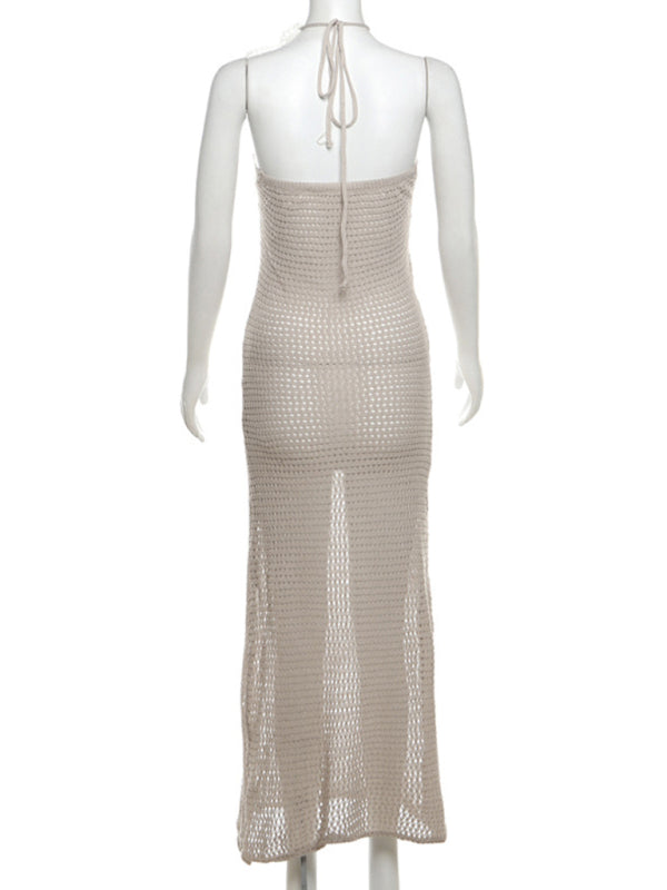 Sophie Paris® | Robe élégante en tricot ajouré sans manches