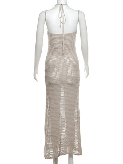 Sophie Paris® | Robe élégante en tricot ajouré sans manches