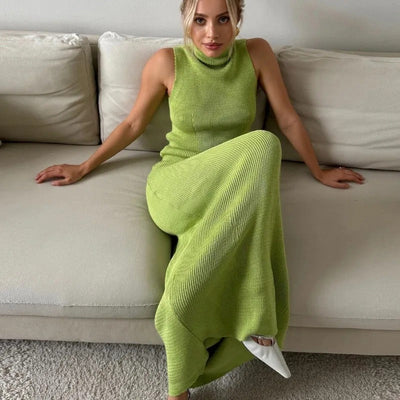 Sophie Paris® | Robe longue sans manches en maille douce