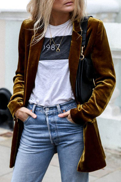 Sacha - Blazer femme velours