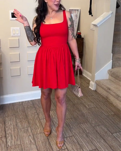 Robe Sexy Bretelles Taille A-Ligne