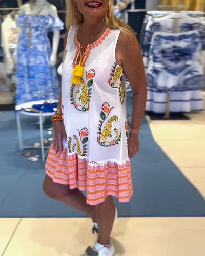 Robe Sexy Imprimée Sans Manches