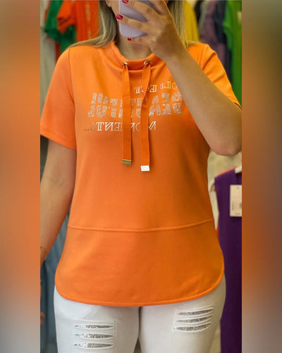 T-Shirt Avec Cordon De Serrage À Manches Courtes