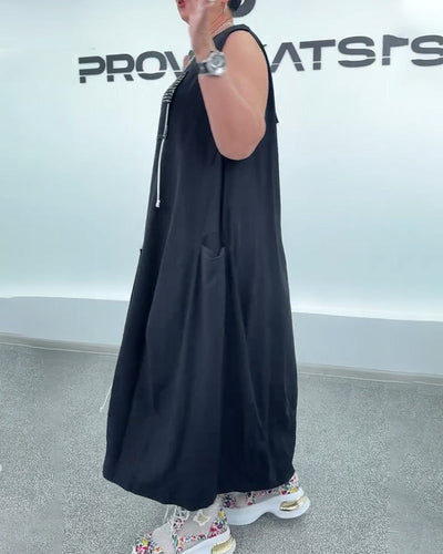 Robe Sans Manches Imprimé Lettre Oversize