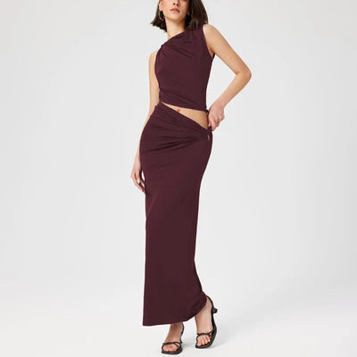 Sophie Paris® | Robe longue drapée asymétrique