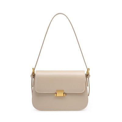 Maria - Sac à Bandoulière en cuir Marron avec Fermoir doré
