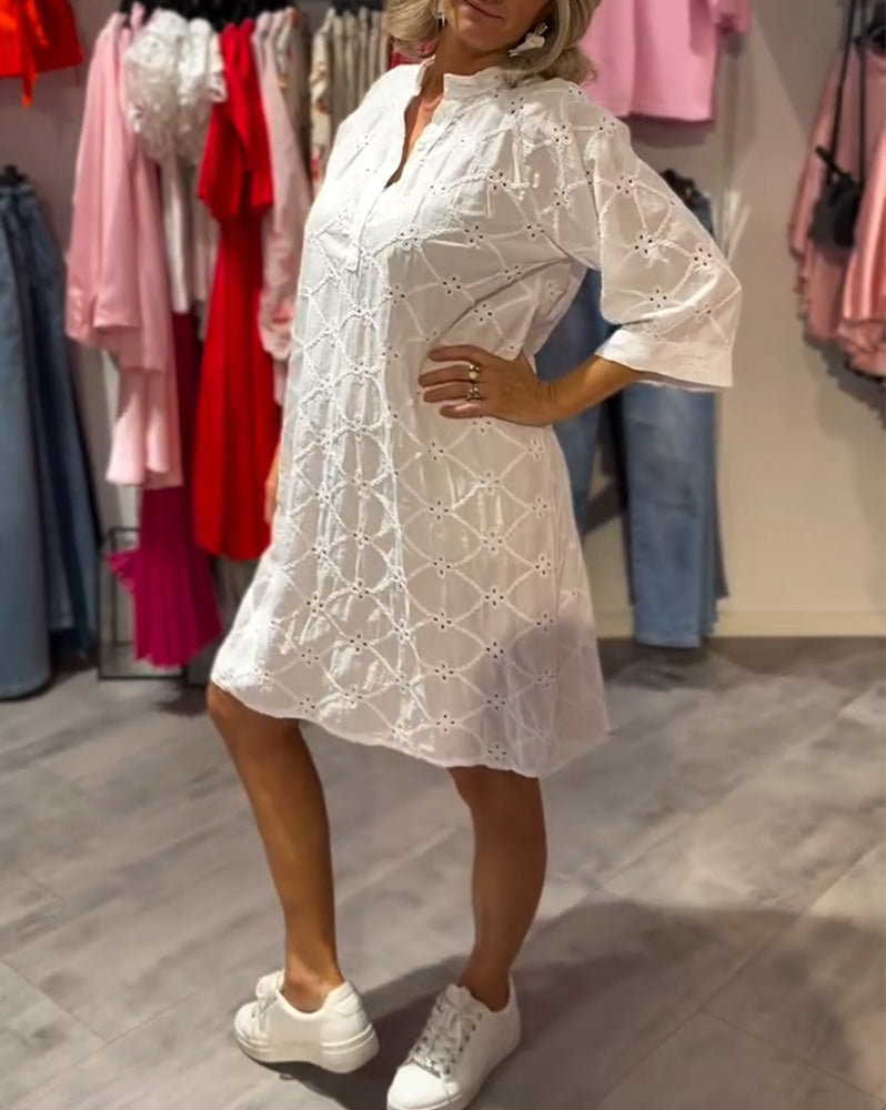 Robe Manches Longues Creux Fleur Large