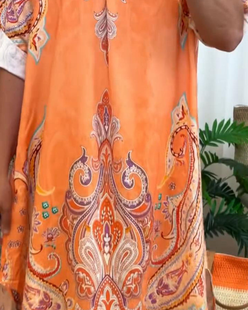 Robe Retro Revers Imprimé