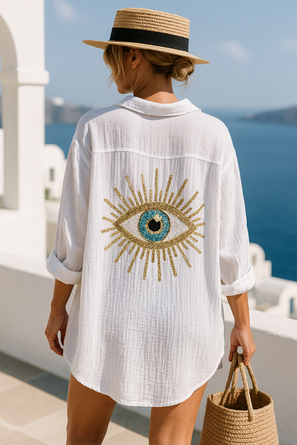 Sora™ | Chemise Œil protecteur Élégante En Lin