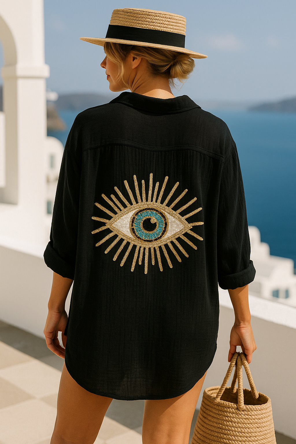 Sora™ | Chemise Œil protecteur Élégante En Lin