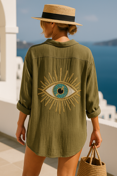 Sora™ | Chemise Œil protecteur Élégante En Lin