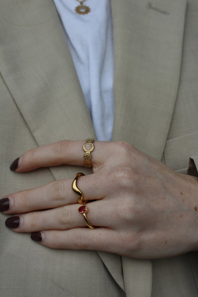 Waves – Bague – Acier inoxydable – Ajustable