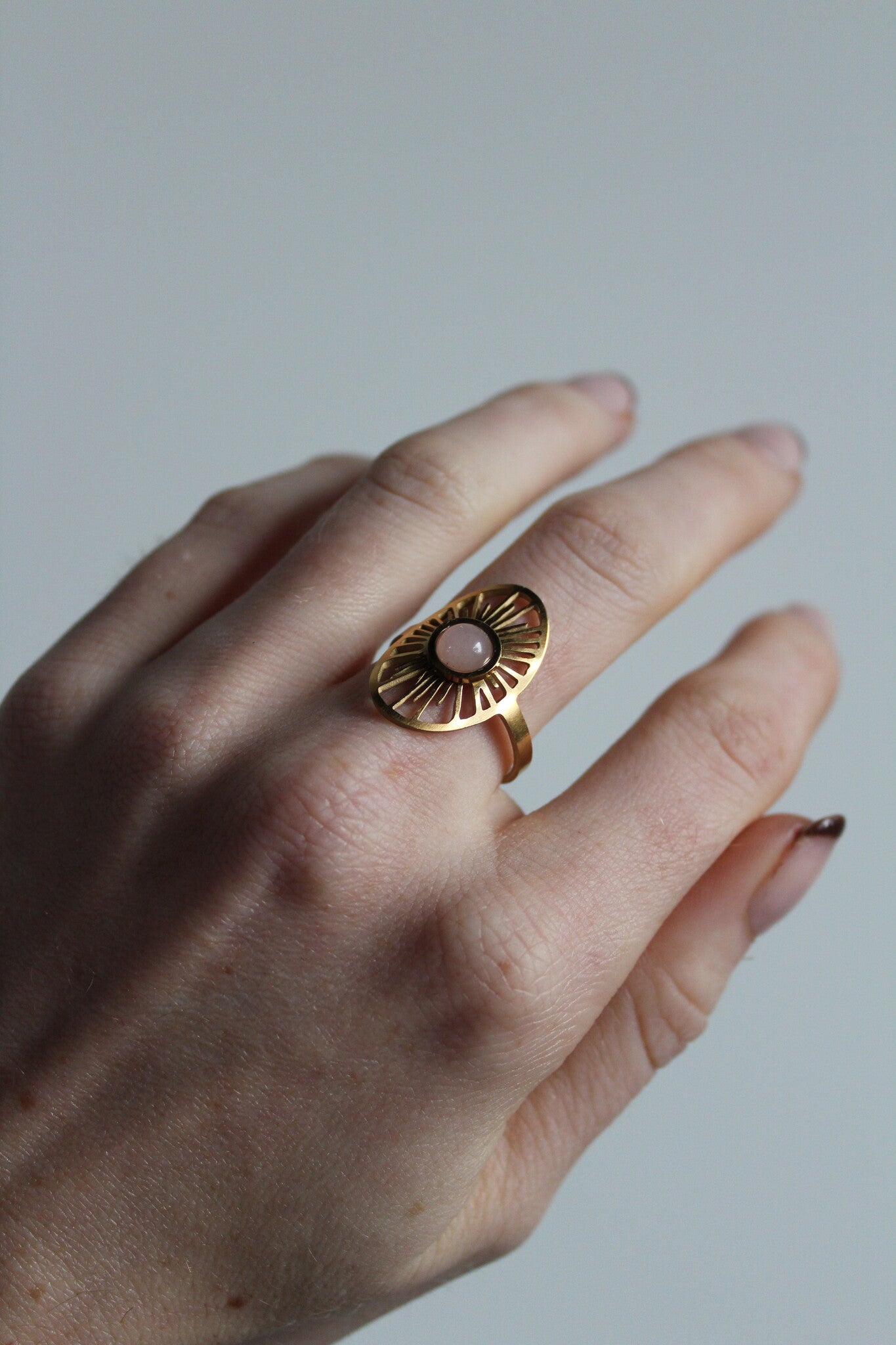 Soleil – Bague – Acier inoxydable – Ajustable