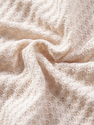 Short Sleeve Knitted Waffle Cuban Shirt & Straight Leg Linen Pants