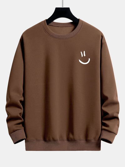 Smiley Face Print Relax Fit Sweatshirt