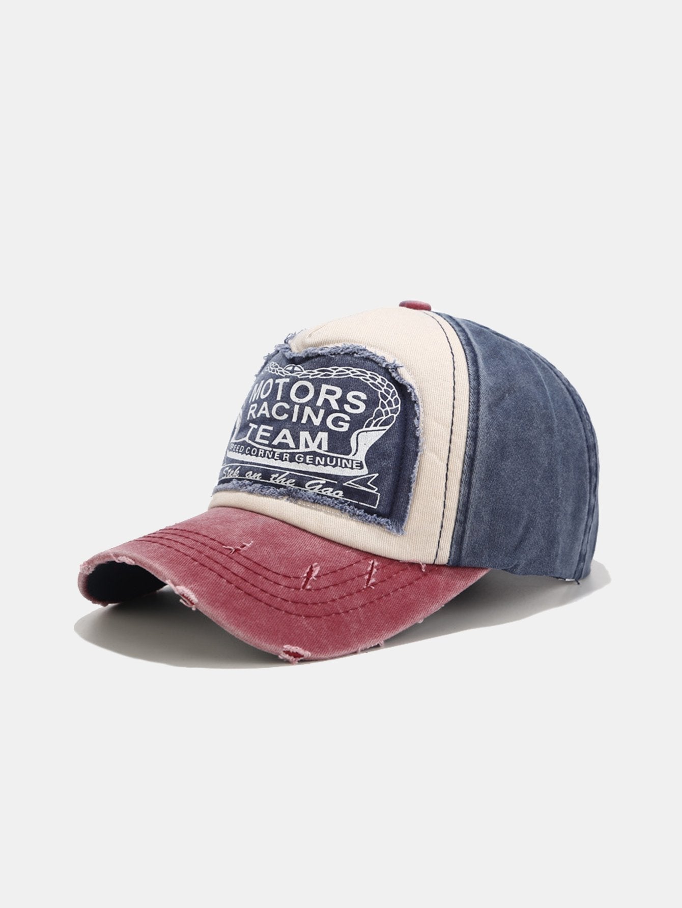 Slogan Patch Washed Distressed Baseball Cap