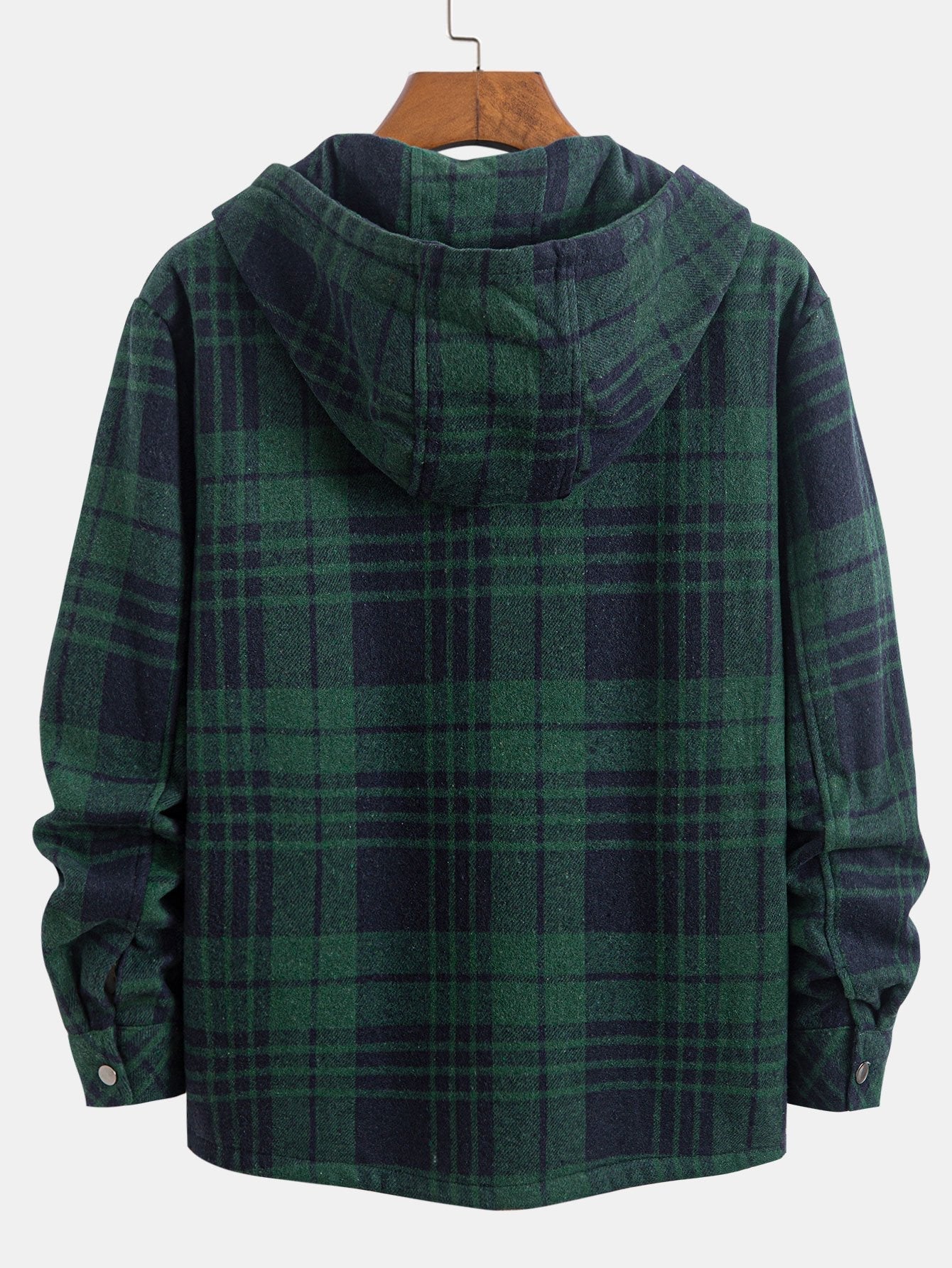 Teddy Lined Flannel Plaid Hooded Shirt