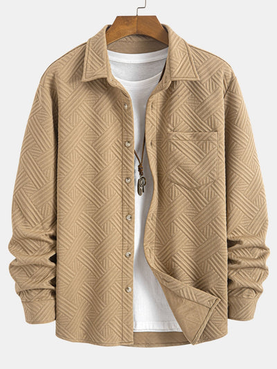 Striped Jacquard Button Up Shirt